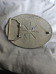 Men&rsquo;s Oval Western Belt Buckle Metal Gold/Silver Tone Floral Scroll Initial K