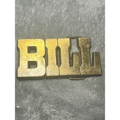 Vintage BILL Brass Tone Letter Belt Buckle ROYP Western Name Initial Retro