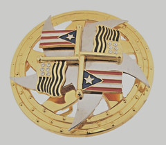 Puerto Rico USA Flag Belt Buckle Vintage Spinner Puertorriqueñas Puertorriqueños