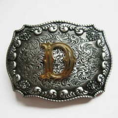 Letter « D » Western Cowboy Rodeo Initial Belt Buckle