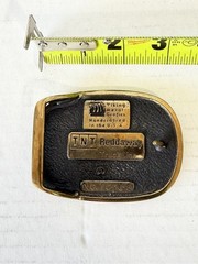 Vintage Belt Buckle Brass, TNT, Reddaway Truck Line, Trucking, Semi Safety Award