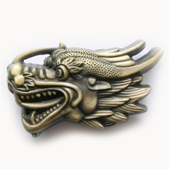 Vintage Bronze Plated Sculpt Dragon Head Belt Buckle Gurtelschnalle