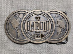 vintage 1970s belt buckle OIL oilwell BAROID western BRASS cowboy DRILLING
