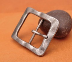 Heavy Duty Solid Antique Silver Center Bar Belt Buckle Fits 1-1/2&Prime; Leather Belts