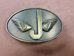 Monogram Flying Letter J Aviator Wings Taiwan Made Belt Buckle