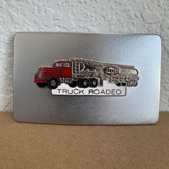 Vintage Texaco Truck Rodeo Silver Metal Belt Buckle