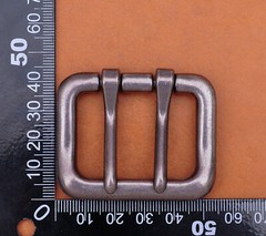 Men Heavy Duty Double Tongue Pin Prong Belt Buckle Fits 40MM Belt Strap Silver