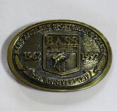 Fishing Vintage Belt Buckle 1992 Bass Anglers Sportsman Society USA Made