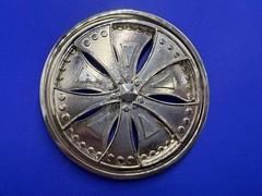 Round Sports Car Truck Rim Tire Spinner Moving Wheel Silver Color Belt Buckle