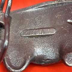 Vtg Fire Truck Belt Buckle Made in USA Solid Cast Metal, Antique Brass Finish