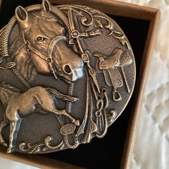 Unisex Cowboy Western Belt Buckle for Rodeo Style Retro Wear – Horse Head Saddle