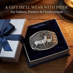 Western Belt Buckles for Men Cowboy Belt Buckle American Patriotic Belt, Deer