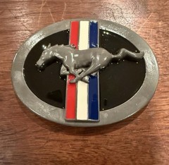 Vintage Siskiyou Ford Mustang Belt Buckle Pewter and Enamel Officially Licensed