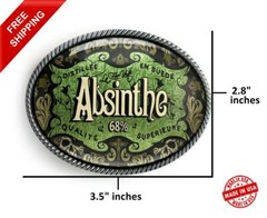 Victorian Belt Buckle – Vintage Absinthe Handmade Oval Buckle – 431