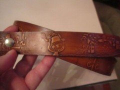 TRAIN THEME BELT BUCKLE – HEAVY WITH MATCHING TRAIN THEME DESIGN LEATHER BELT
