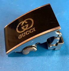 Vintage Black and Silver tone Gucci Belt Buckle