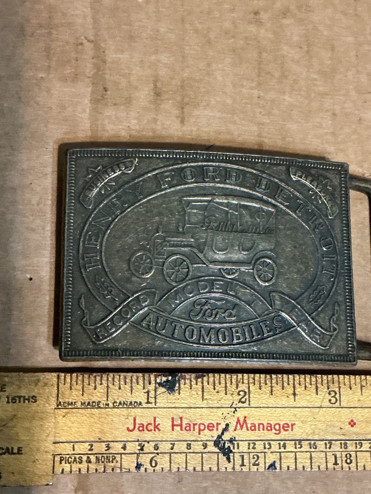 Used Metal Alloy Henry Ford Detroit Automobiles Record Model T Year Belt Buckle
