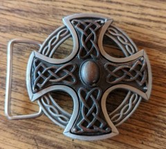 Celtic Cross Silver Tone Belt Buckle Bulldog Buckle Co. 1995 Made In England