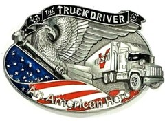 The Truck Driver An American Hero Enameled Belt Buckle