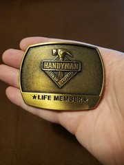 Handyman Club of America Life Member Brass Hammer Belt Buckle 1996