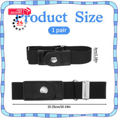 Tucnoeu 2 Pcs No Buckle Belts for Women and Men, Men Side Standard, Black