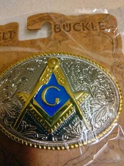 Masonic, Mason, Blue Lodge, Fraternal flashy western metal belt Buckle, New! #2