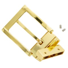 Twist Belt Buckle Gold Plated Reversible Buckle fits 1-3/8&Prime; (35mm) Wide Strap