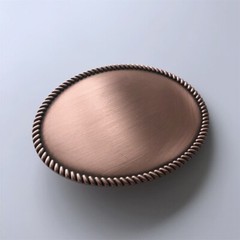 Antique Red Copper Plated Western Rope Oval Custom Blank Belt Buckle for Engrave