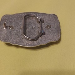 Men&rsquo;s Western Silver Tone Metal Belt Buckle 1.5&Prime; Scroll US $1 Eagle Coin