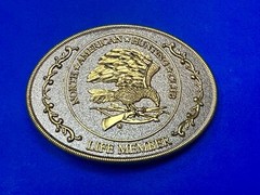 North American Hunting Club Belt Buckle Of Life Member Eagle Rifle Emblem