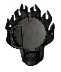 Flaming Skull Belt Buckle Goth Tattoo Halloween Secret Pocket Biker Big & Bulky
