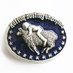 Vintage Blue Enamel Initial Mutton Busting Champion Belt Buckle also US Stock