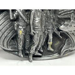 Vietnam Veteran Belt Buckle Eagle Soldiers Helicopter US Flag Made in USA