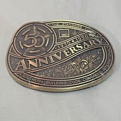 Southern Building Code Congress Intl 50th Anniv Belt Buckle 3 1/2&Prime; x 2 3/4&Prime; B2