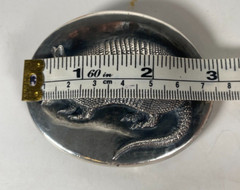 Vtg James Avery 9 Banded Armadillo Sterling Silver Belt Buckle Retired AMAZING