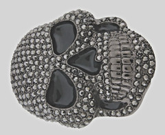 Vintage Skull Belt Buckle Men Pirate Halloween Skeleton Cosplay Bling Gunmetal