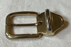 Unisex Gold Tone Belt Buckle Made In Italy With Leather Clip