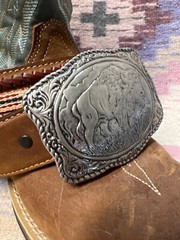 BUFFALO CONCHO WESTERN SILVER BELT ADJUSTABLE BUCKLE FATHER&rsquo;S DAY Birthday Gift