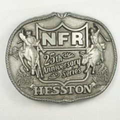New Western Cowboy Bull Rider 1983 Hesston National Finals Rodeo NFR Belt Buckle