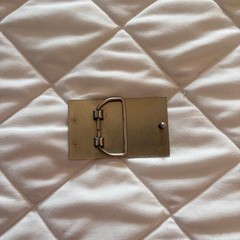 Vintage USA Silver Tone Rectangular Belt Buckle Western Patriotic 90s Country