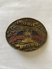 Cody James Love It Or Leave It Belt Buckle American Flag Liberty Bell Cowboy