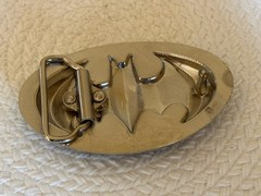 Batman 3D Silver with Black Enamel Metal Belt Buckle, 4&Prime; x 2 1/4&Prime;, NWOT