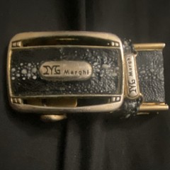 Marghi and Vaso Millan Men&rsquo;s Italian Belt Buckle 1.5&Prime; Gold/Silver/Black