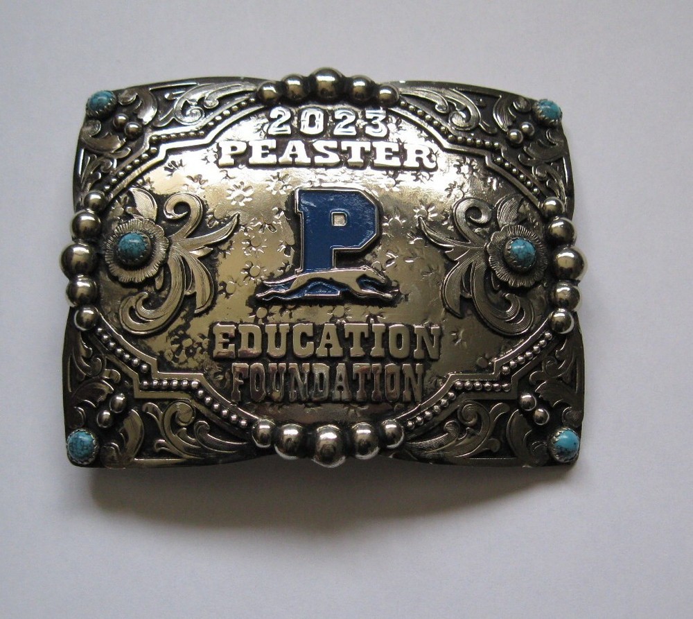 New Shea Michelle 2023 Peaster Education Foundation Belt Buckle 3 1/2&Prime; x 4 7/8&Prime;