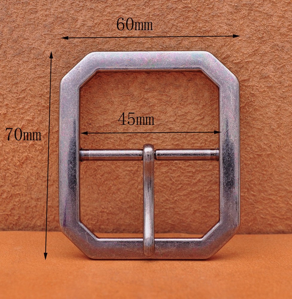 Mens Rectangle Heavy Duty Strong Retro Center Bar Pin Belt Buckle Fit 40mm Strap