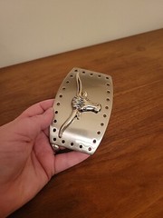 Vintage Longhorn Steer Belt Buckle Rancher Cowboy Western Made In Italy A137