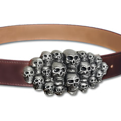 Multi Skull Belt Buckle UK Pewter Large Buckle Biker Punk 20 Skulls Buckle Only