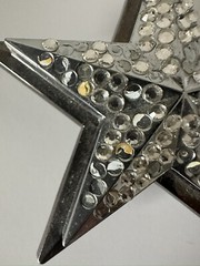 Pewter Belt Buckle Rhinestone Star clear