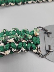 Dyna buckle belt Geronimo silver and black Paracord belt green 39 inches