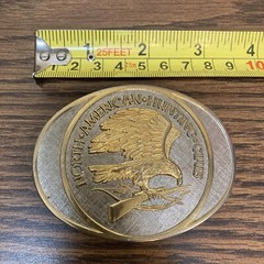North American Hunting Club Eagle 24K Gold&Rhodium Over Solid Brass Belt Buckl
